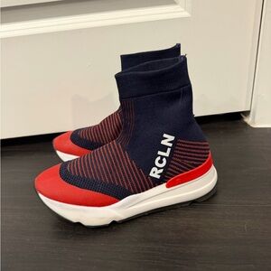 Women's Navy and Red Sock Sneakers